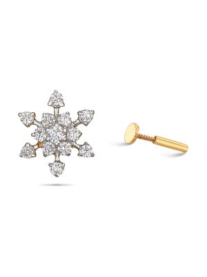 Diamond Floral Nose Pin-hover