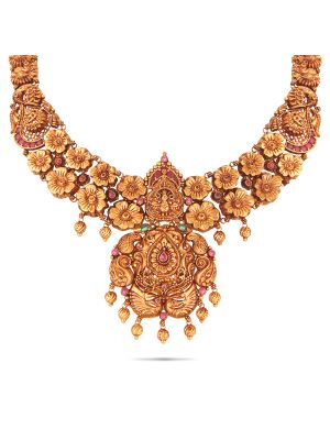 Enchanting Floral Gold Necklace-hover