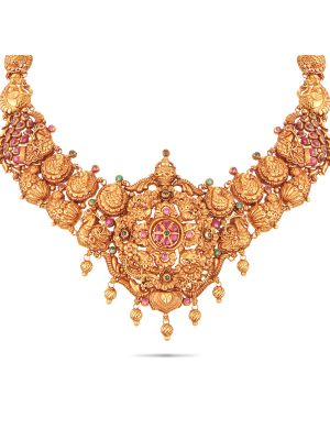 Mesmerising Gold Floral Necklace-hover