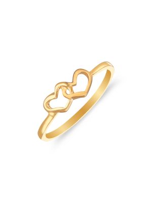 Double Heart Gold Ring-hover