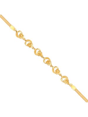 Floral Design Gold Bracelet-hover