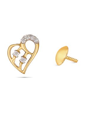 Heart Design Diamond Earring-hover