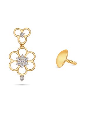 Enticing Floral Diamond Earring-hover