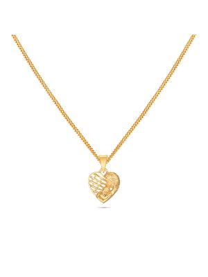 Charming Mother Child Heart Gold Pendant-hover