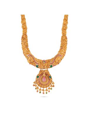 Mesmerising Peacock Gold Malai-hover