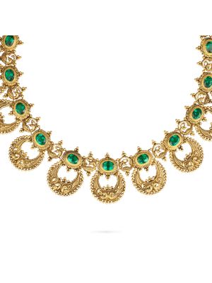 Alluring Peacock Gold Necklace-hover