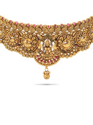Stunning Gold Antique Choker Necklace-hover