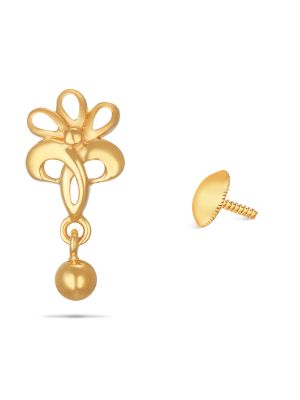 Elegant Gold Floral Earring-hover