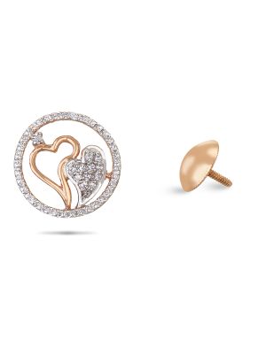 Gold Rose Heart Design Earring-hover