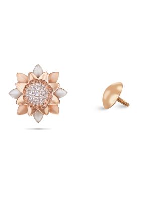 Gold Rose Floral Gold Earring-hover