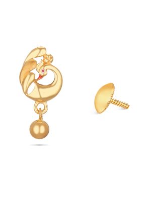 Peacock Design Gold Earring-hover