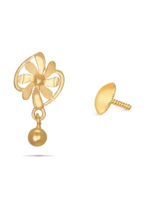 Gold Floral Earring-hover