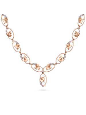 Enchanting Leaf Design Diamond Necklace-hover