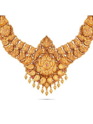 Mesmerizing Peacock Gold Necklace-hover