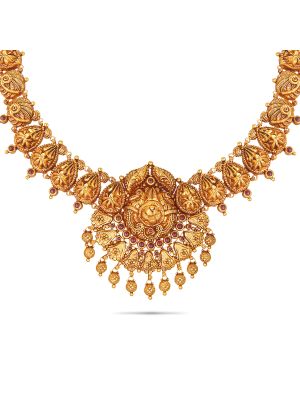 Enchanting Floral Gold Necklace-hover