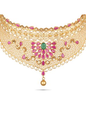 Stunning Gold Choker Necklace-hover
