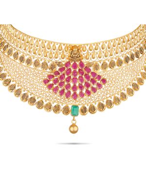 Gorgeous Ruby Stone Choker Necklace-hover