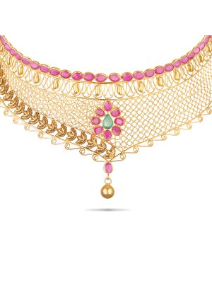 Mesmerising Ruby Emerald Choker Necklace-hover