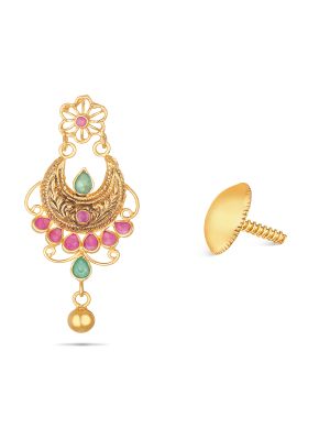 Ruby Stone Emerald Earring-hover