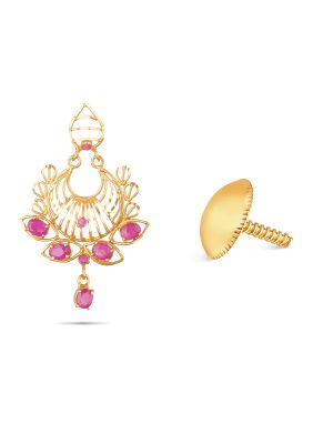Ruby Stone Gold Earring-hover