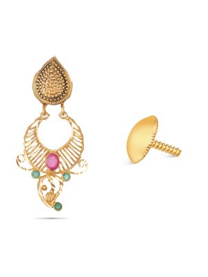 Ruby Stone Emerald Earring-hover