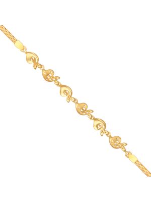 Elegant Leaf Design Gold Bracelet-hover