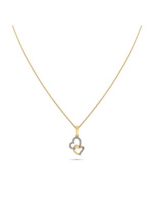 Elegant Diamond Heart Pendant With Chain-hover