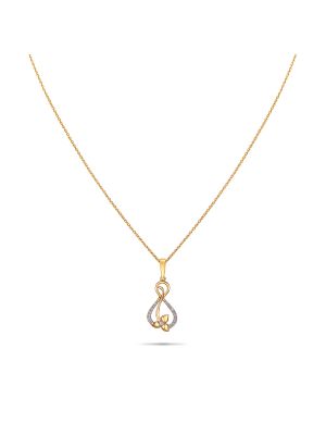 Elegant Diamond Floral Pendant With Chain-hover