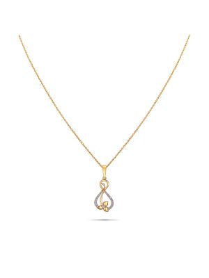 Elegant Diamond Floral Pendant With Chain-hover