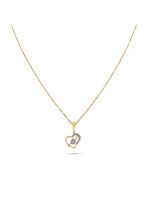 Heart Design Diamond Pendant With Chain-hover