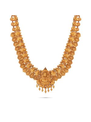 Stunning Gold Lakshmi Kasu Malai-hover