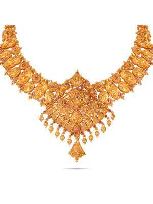 Mesmerising Gold Floral Necklace-hover