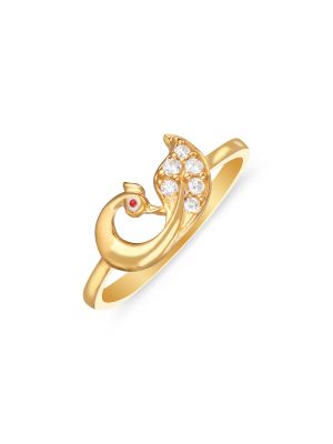 Peacock Design Gold Ring-hover