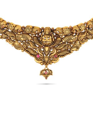 Stunning Gold Antique Choker Necklace-hover