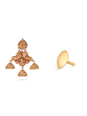 Peacock Design Gold Earring-hover