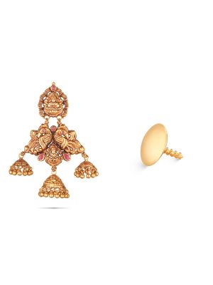 Traditional Fancy Gold Earring-hover