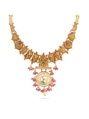 Latest Nagas Antique Gold Necklace-hover