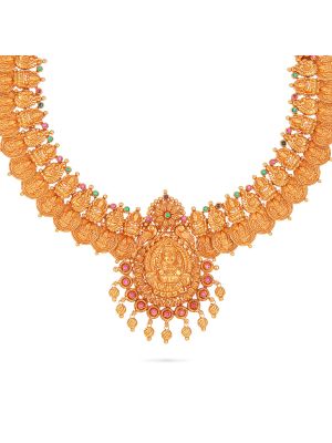 Enticing Trendy Gold Necklace-hover