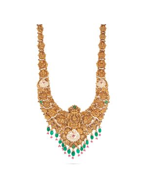 Royal Antique Lakshmi Gold Haram-hover