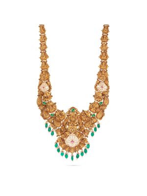 Royal Antique Lakshmi Gold Haram-hover