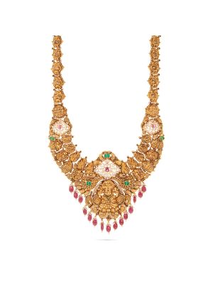 Royal Antique Lakshmi Gold Haram-hover