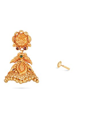 Bridal Wear Gold Jhumka Earring-hover