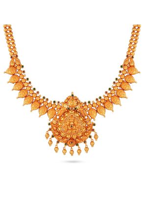Royal Annam Leaf with Lotus Motif Necklace-hover