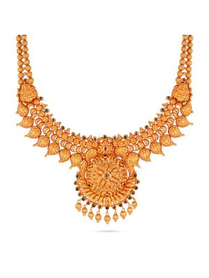 Royal Lotus Lakshmi Manga Necklace-hover