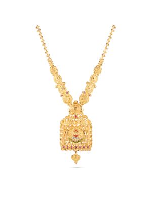 Traditional Floral Lakshmi Motif Necklace-hover