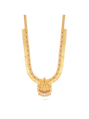 Florished Gold Lakshmi Coin Malai-hover
