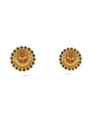 Traditional Mayil Gold Studded Earring-hover