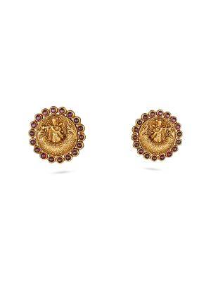 Auspicious Krishna Kuchal Stone Earring-hover