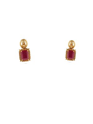 Bridal Lakshmi Pearl Drop Earring-hover