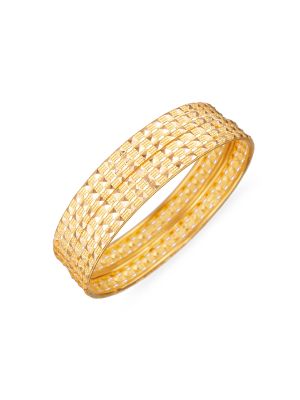 Kerala Pyramid Gold Bangle-hover